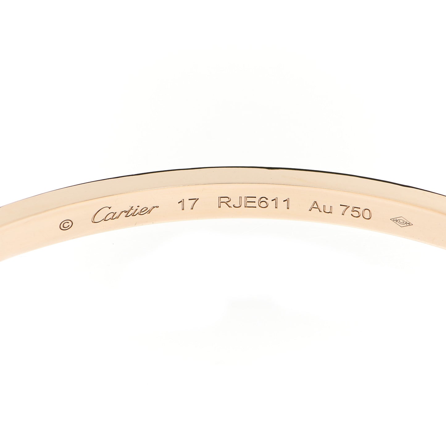 18K Yellow Gold Small LOVE Bracelet 17