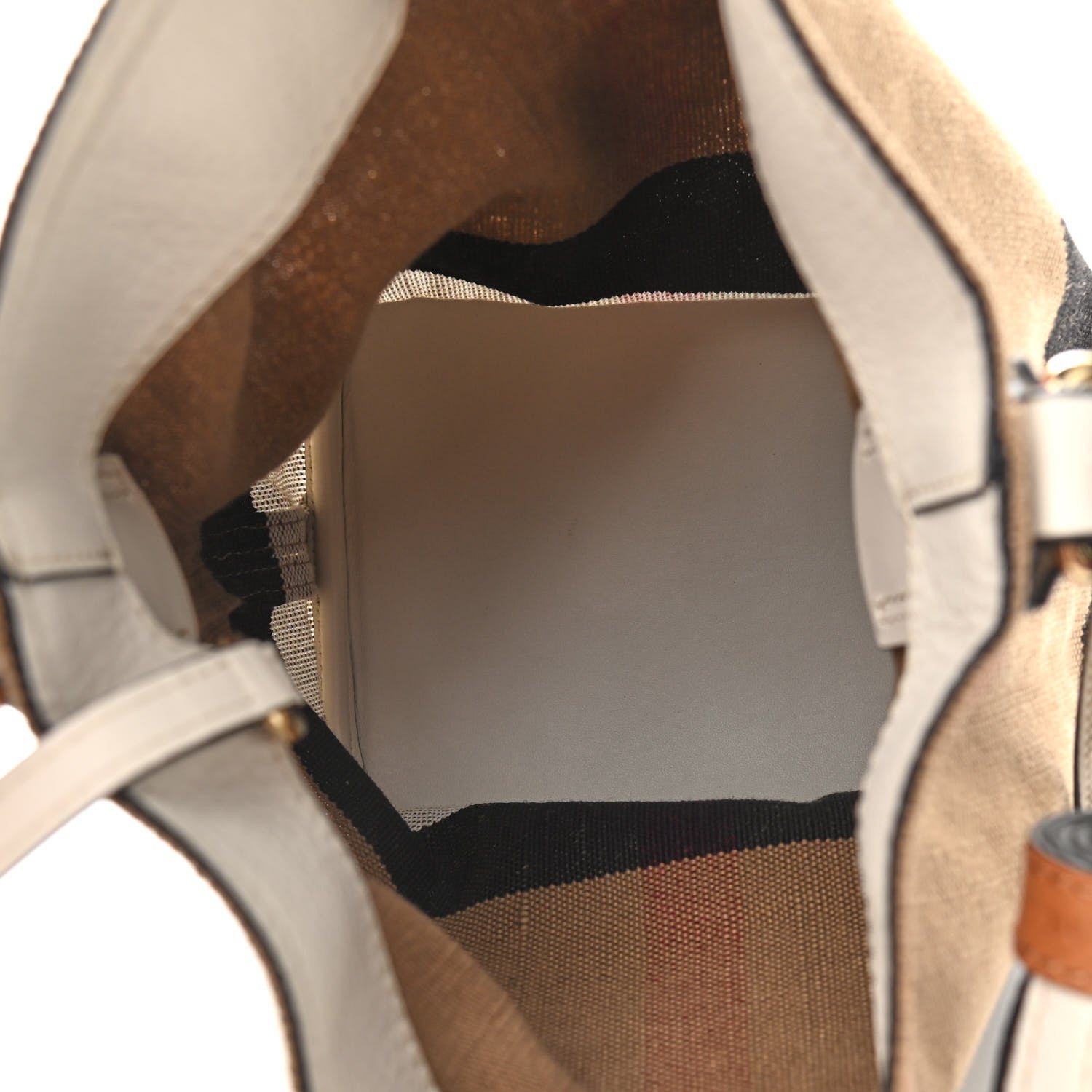 Burberry Canvas Mega Check Mini Ashby Tassel Crossbody White 7 of 9