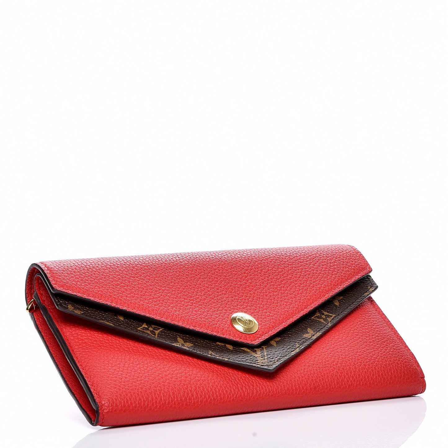 Calfskin Double V Wallet Rubis
