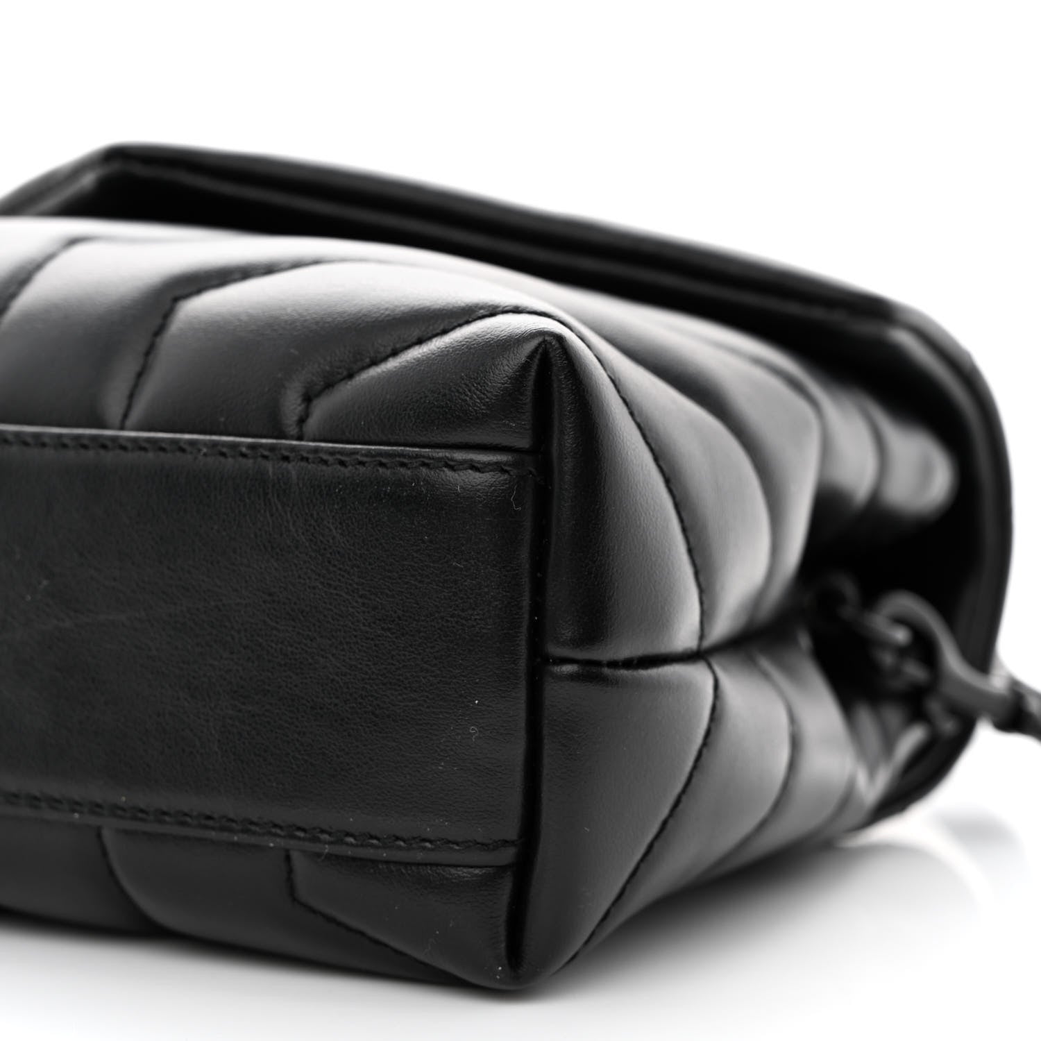 Saint Laurent Calfskin Y Quilted Monogram Monochrome Toy Loulou Crossbody Bag Black 10 of 10
