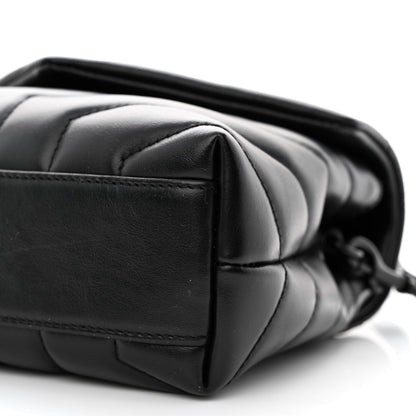 Saint Laurent Calfskin Y Quilted Monogram Monochrome Toy Loulou Crossbody Bag Black 10 of 10