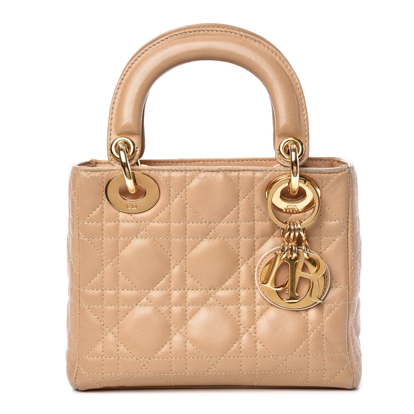 Lambskin Cannage Mini Lady Dior Beige