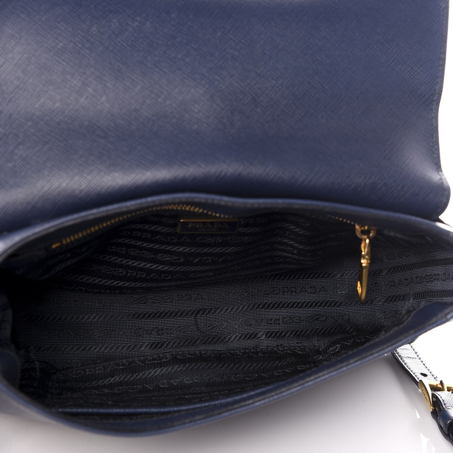 Prada Saffiano Crossbody Bag Bleuette 4 of 10