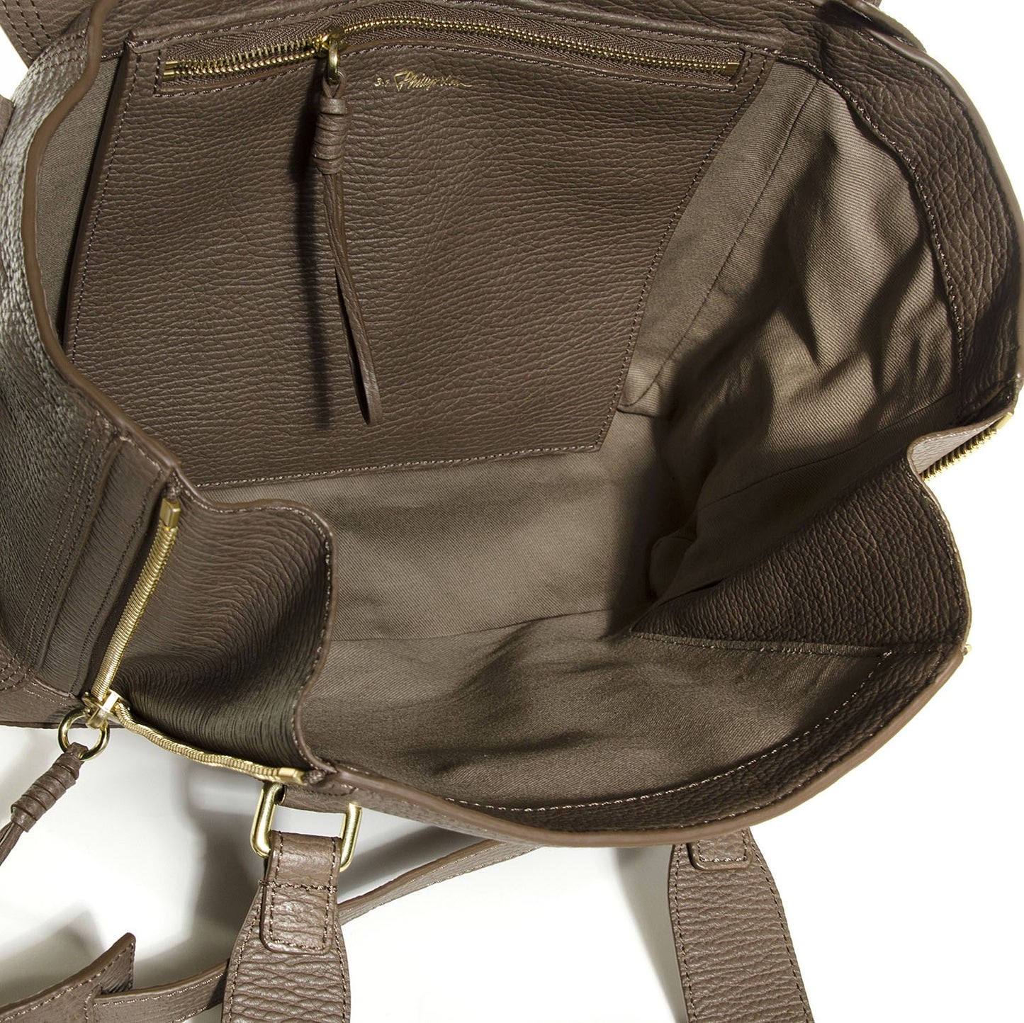 3.1 Textured Calfskin Medium Pashli Satchel Taupe