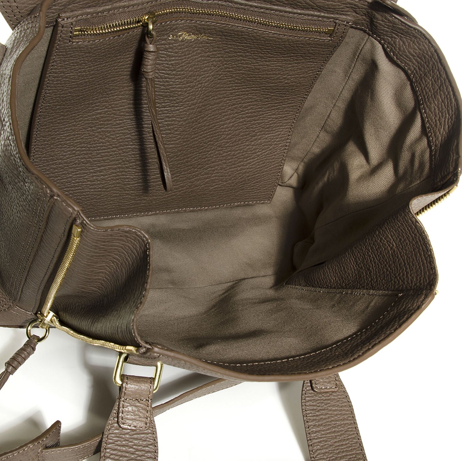 3.1 Phillip Lim 3.1 Textured Calfskin Medium Pashli Satchel Taupe 12 of 13