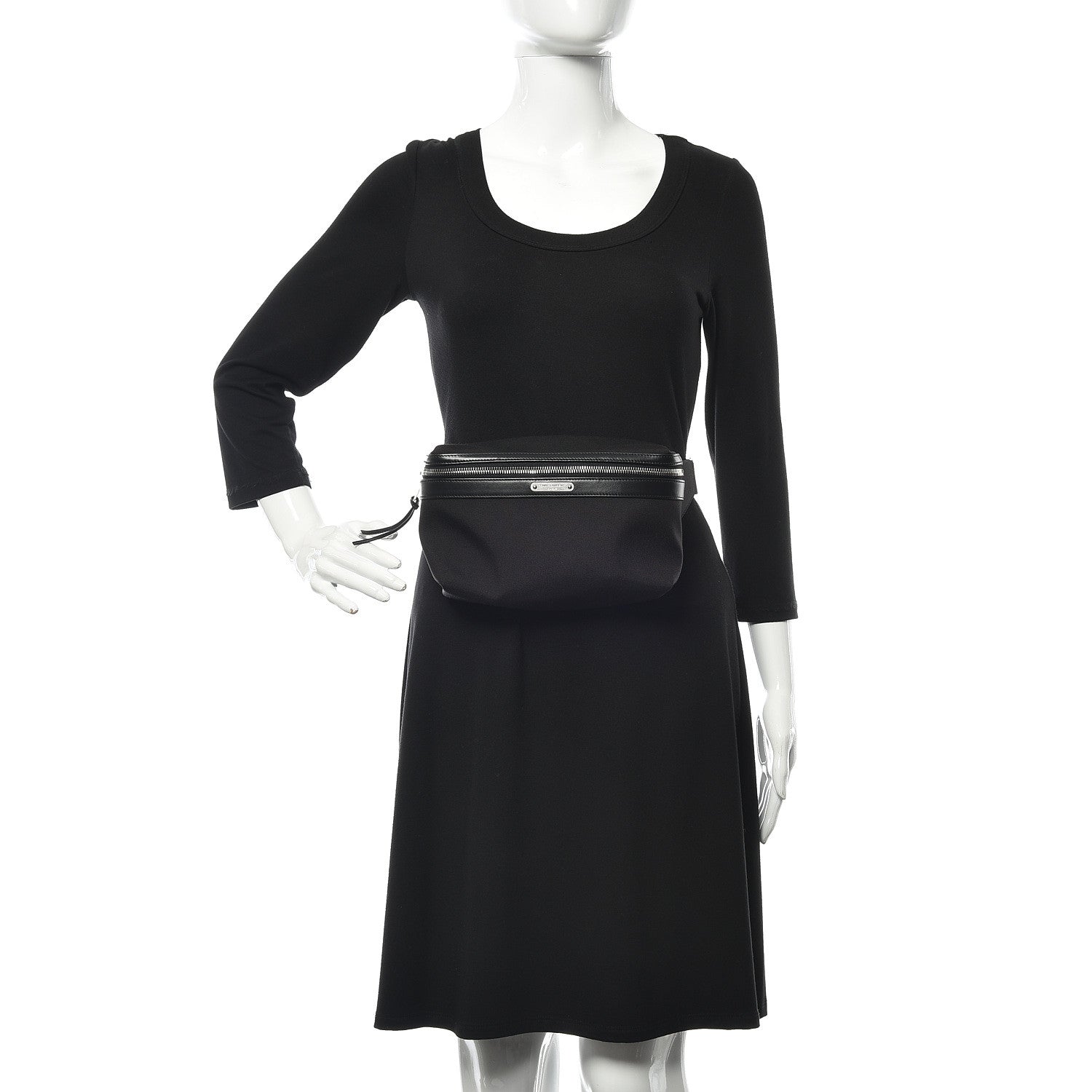 Saint Laurent Canvas Calfskin City Belt Bag Black 2 of 9