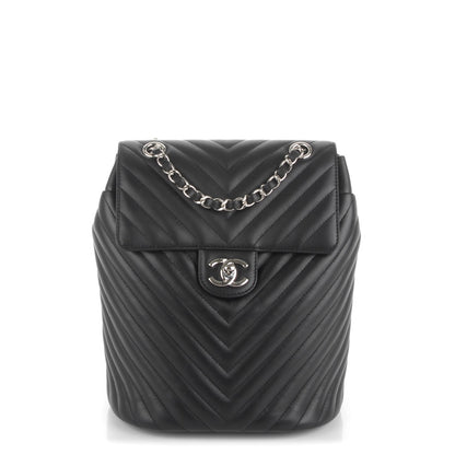Chanel Calfskin Chevron Quilted Small Urban Spirit Backpack Black 1 of 7