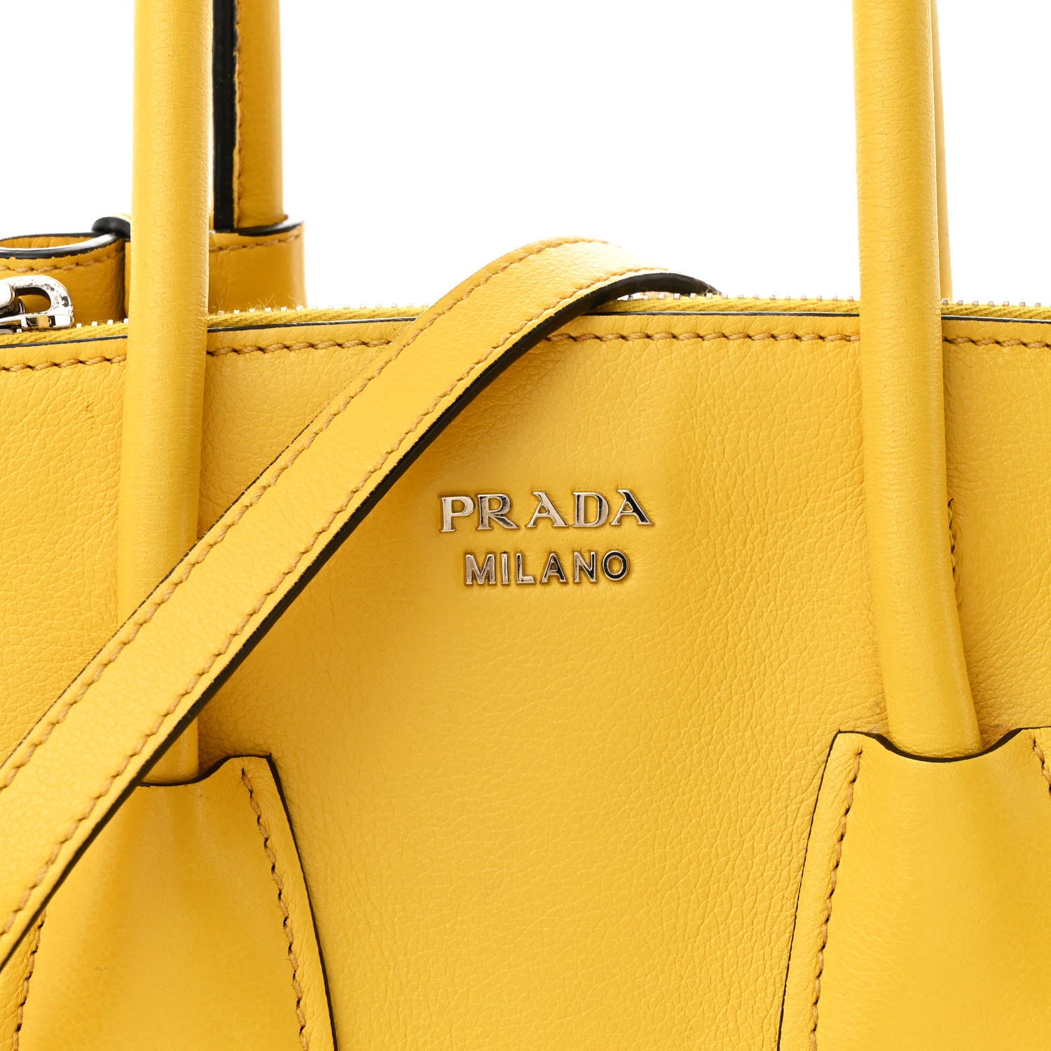 Prada Glace Calfskin Suede Twin Pocket Tote Sole 8 of 12