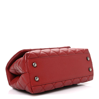 Chanel Caviar Quilted Mini Coco Handle Flap Red 4 of 10