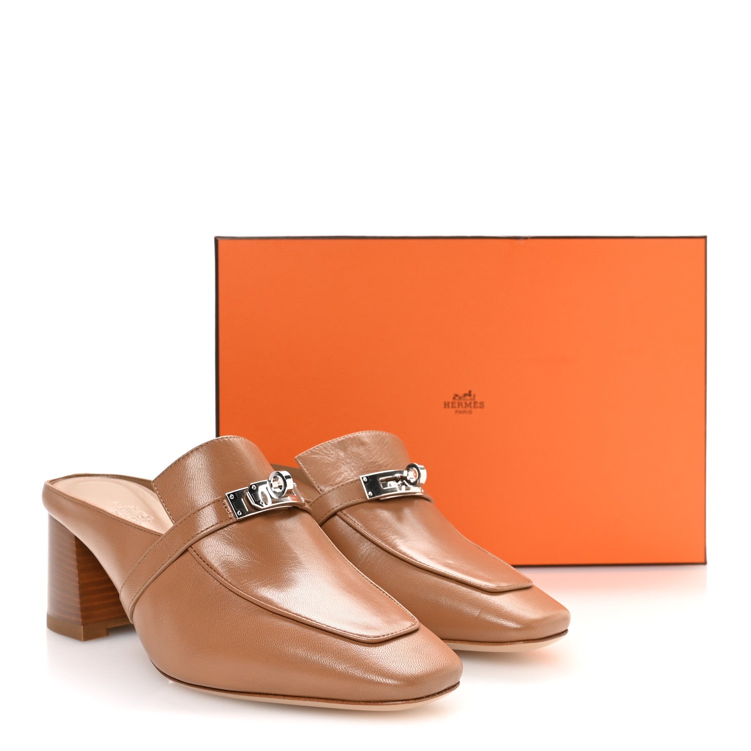 Hermes Goatskin Blossom Mules 38.5 Marron Havane 9 of 9