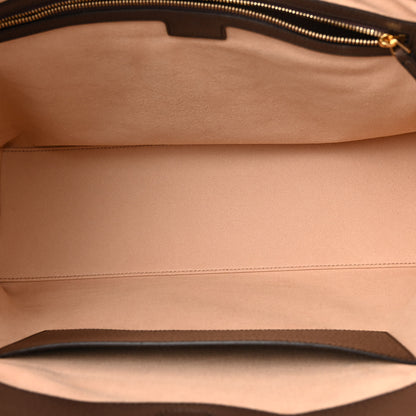 Gucci GG Supreme Monogram Textured Calfskin Web Medium Ophidia Shopping Tote Beige Ebony New Acero 5 of 9