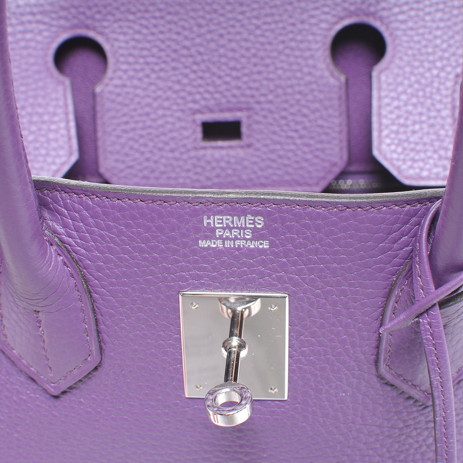 Hermes Taurillon Clemence Birkin 30 Ultraviolet 7 of 9