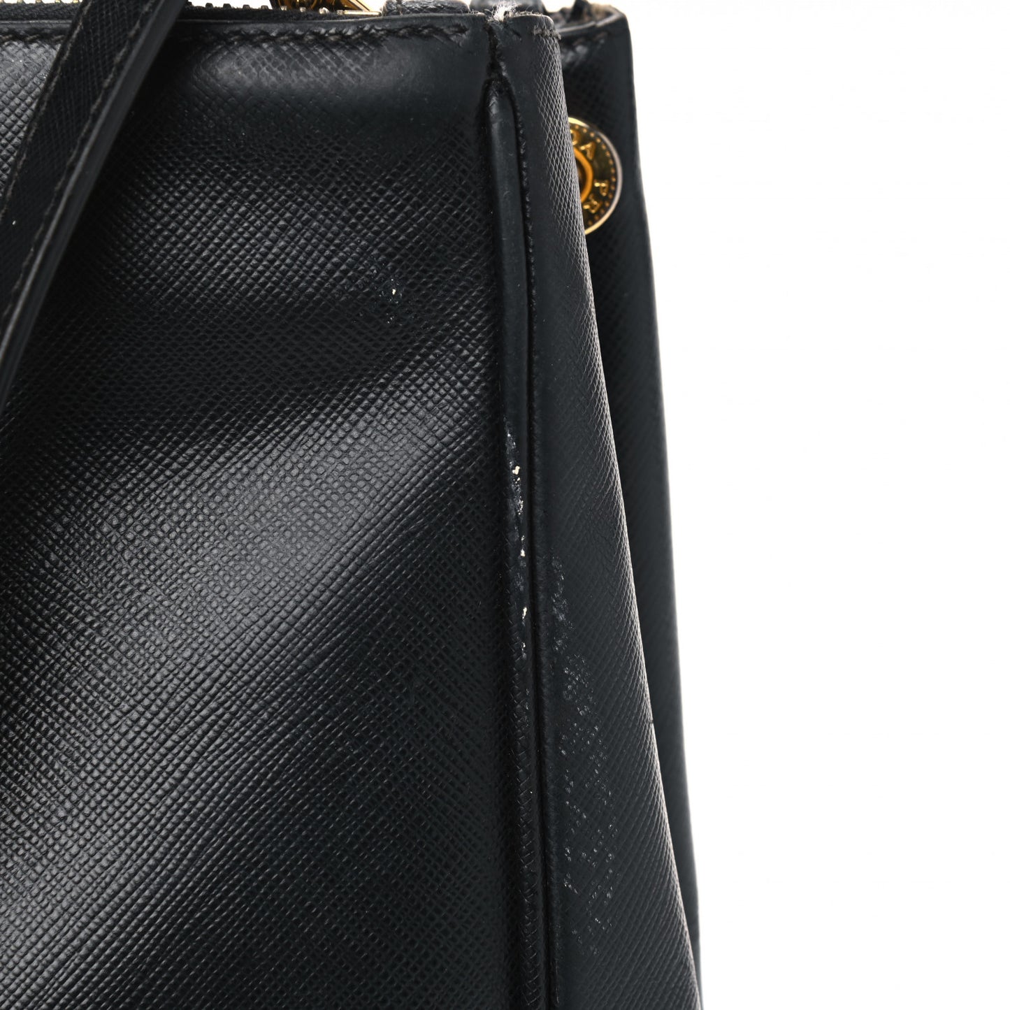 Saffiano Medium Galleria Double Zip Tote Black