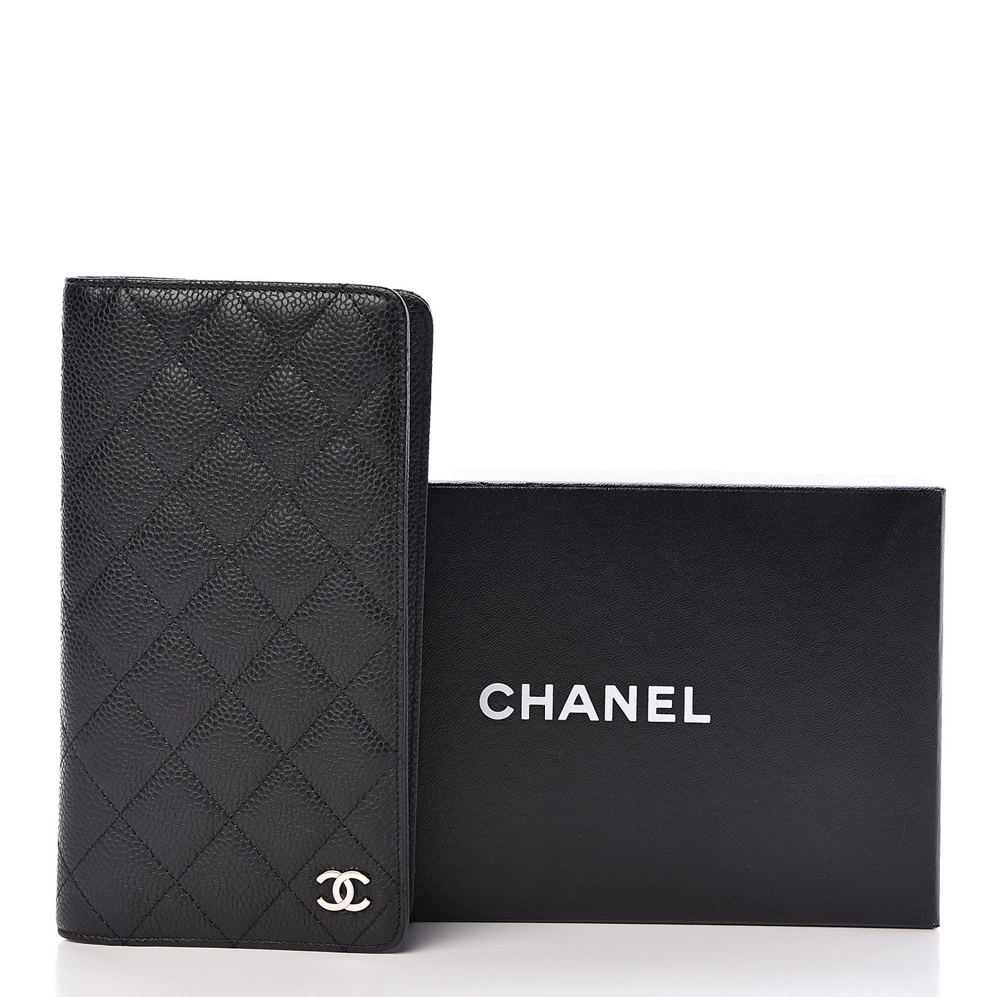 Caviar Quilted Medium Agenda Cover Black