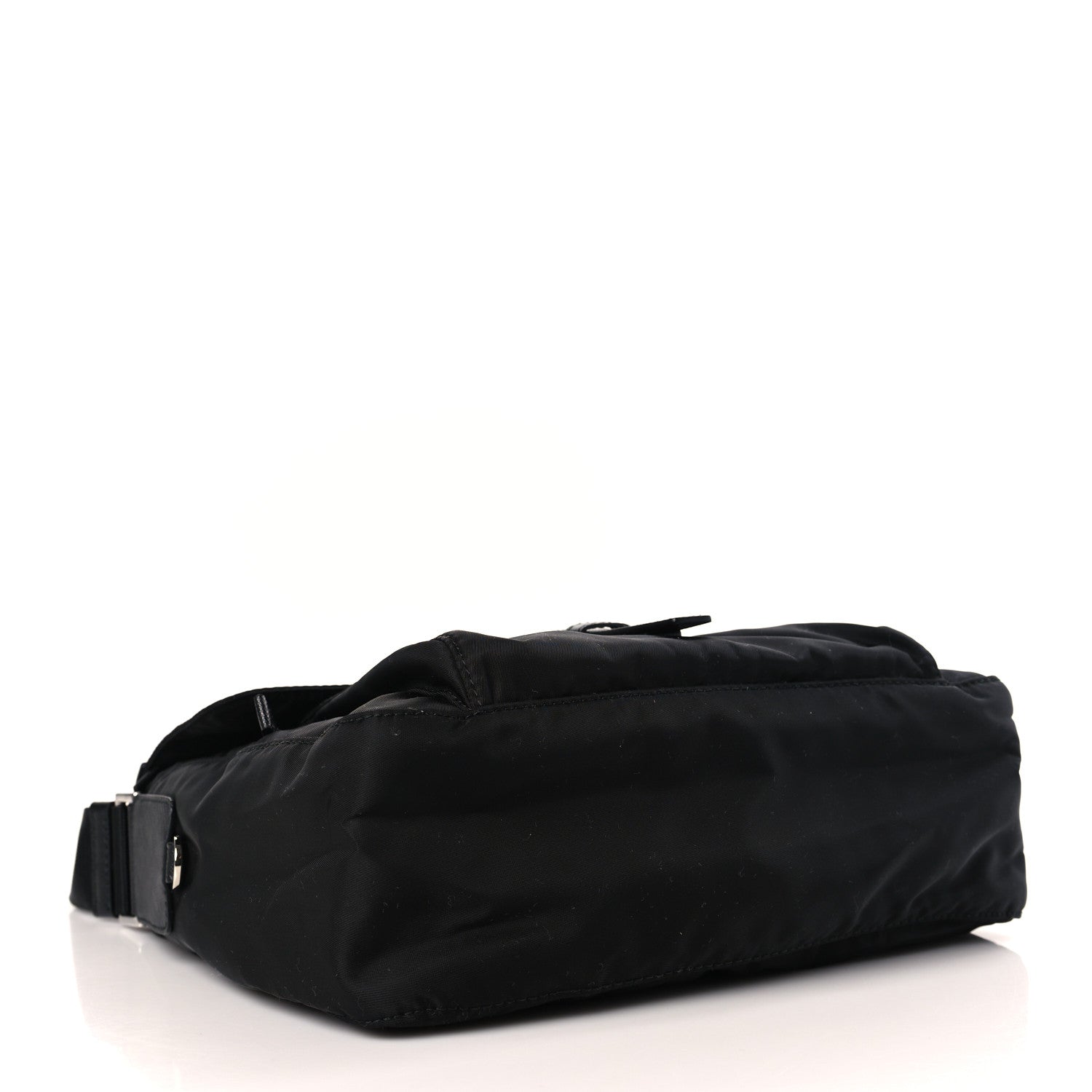 Prada Re-Nylon Vela Saffiano Pocket Single Buckle Messenger Shoulder Bag Black 4 of 8