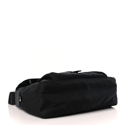 Prada Re-Nylon Vela Saffiano Pocket Single Buckle Messenger Shoulder Bag Black 4 of 8