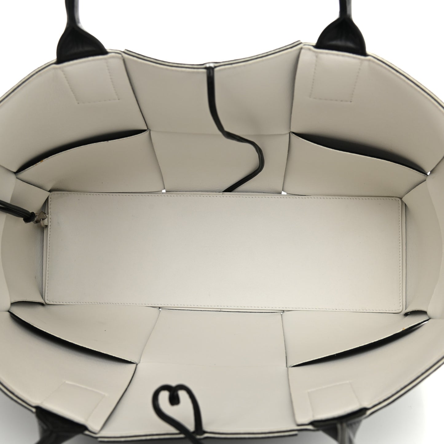 Nappa Maxi Intrecciato Arco Tote Black White