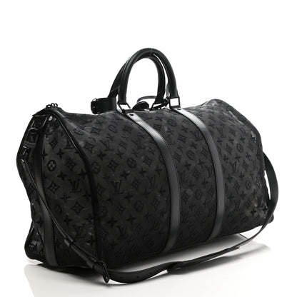Louis Vuitton Monogram See Through Keepall Bandouliere 50 Black 3 of 14