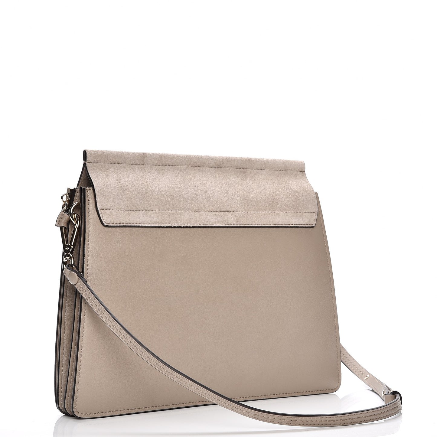 Calfskin Suede Medium Faye Shoulder Bag Motty Grey