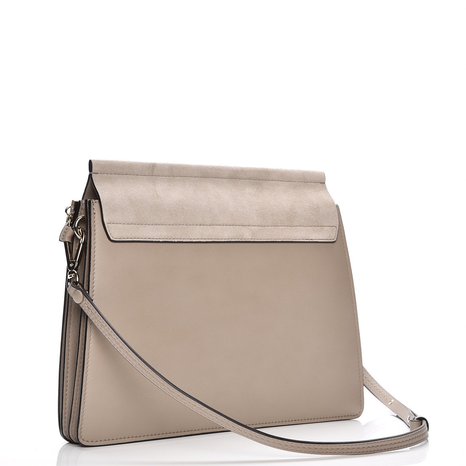 Chloe Calfskin Suede Medium Faye Shoulder Bag Motty Grey 3 of 7