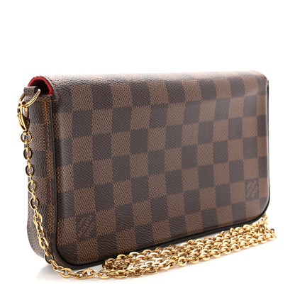 Louis Vuitton Damier Ebene Pochette Felicie Chain Wallet 4 of 12