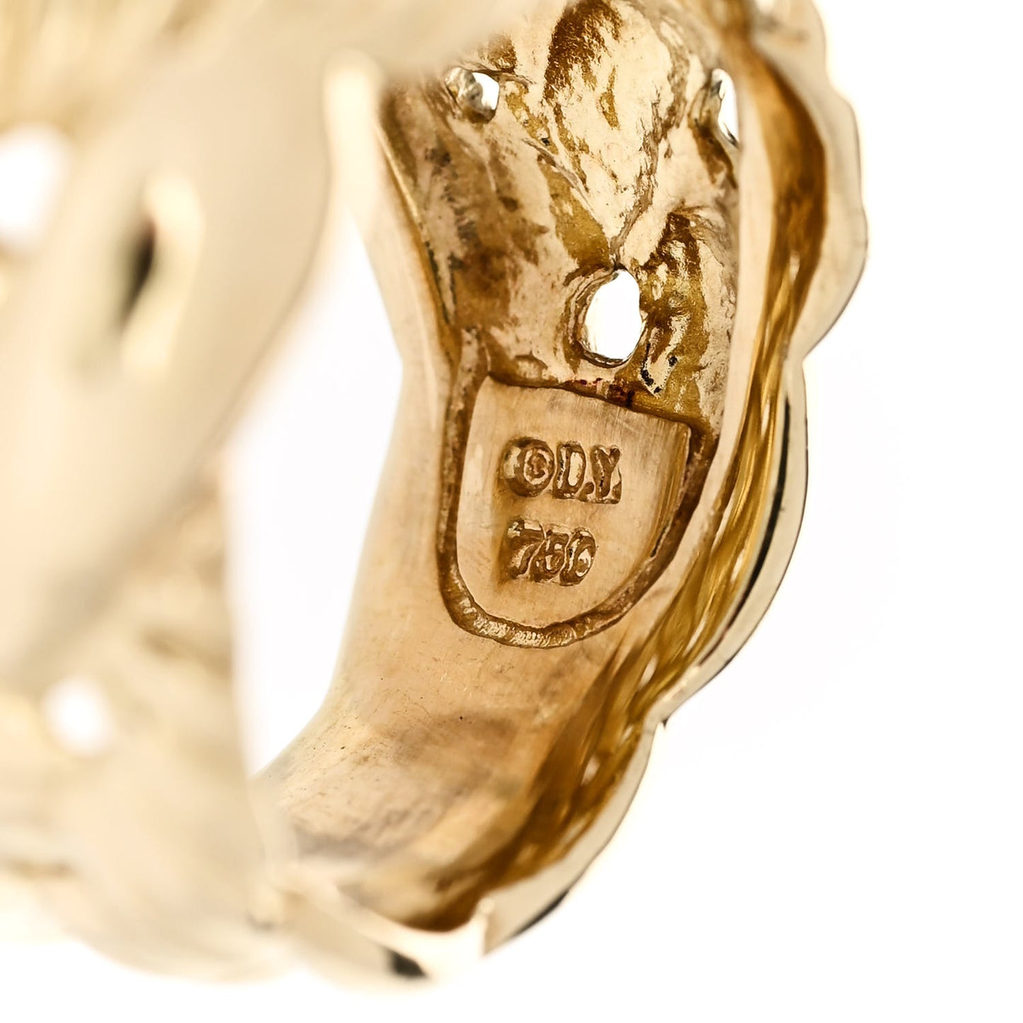 18K Yellow Gold Wide Woven Cable Ring 51 5.75