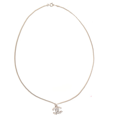 Chanel Crystal CC Timeless Necklace Silver 4 of 5