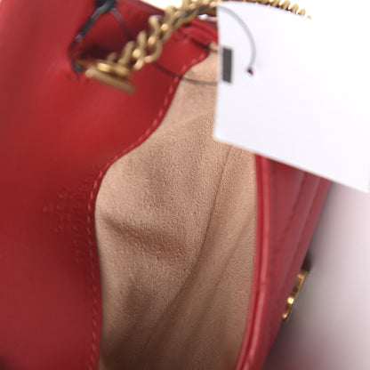 Gucci Calfskin Matelasse GG Marmont 2.0 Coin Purse On A Chain Hibiscus Red 5 of 10