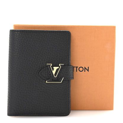 Louis Vuitton Taurillon Capucines Vertical Compact Wallet Black 7 of 7