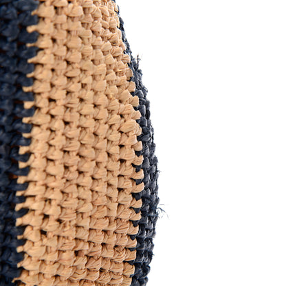 Balenciaga Raffia Calfskin Panier Basket Tote Black Natural 9 of 9