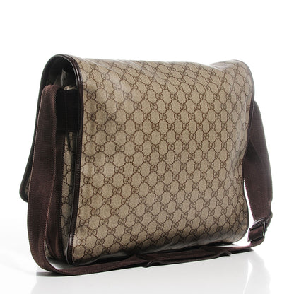 Gucci GG Plus Monogram Large Flap Messenger Bag Beige Dark Brown 3 of 7