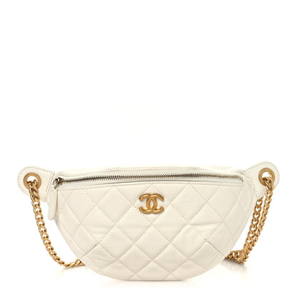 Chanel Caviar Quilted Sweetheart Belt Bag White 1 of 10