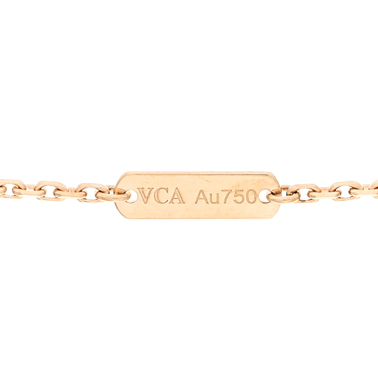 18K Yellow Gold Guilloche Vintage Alhambra Pendant Necklace