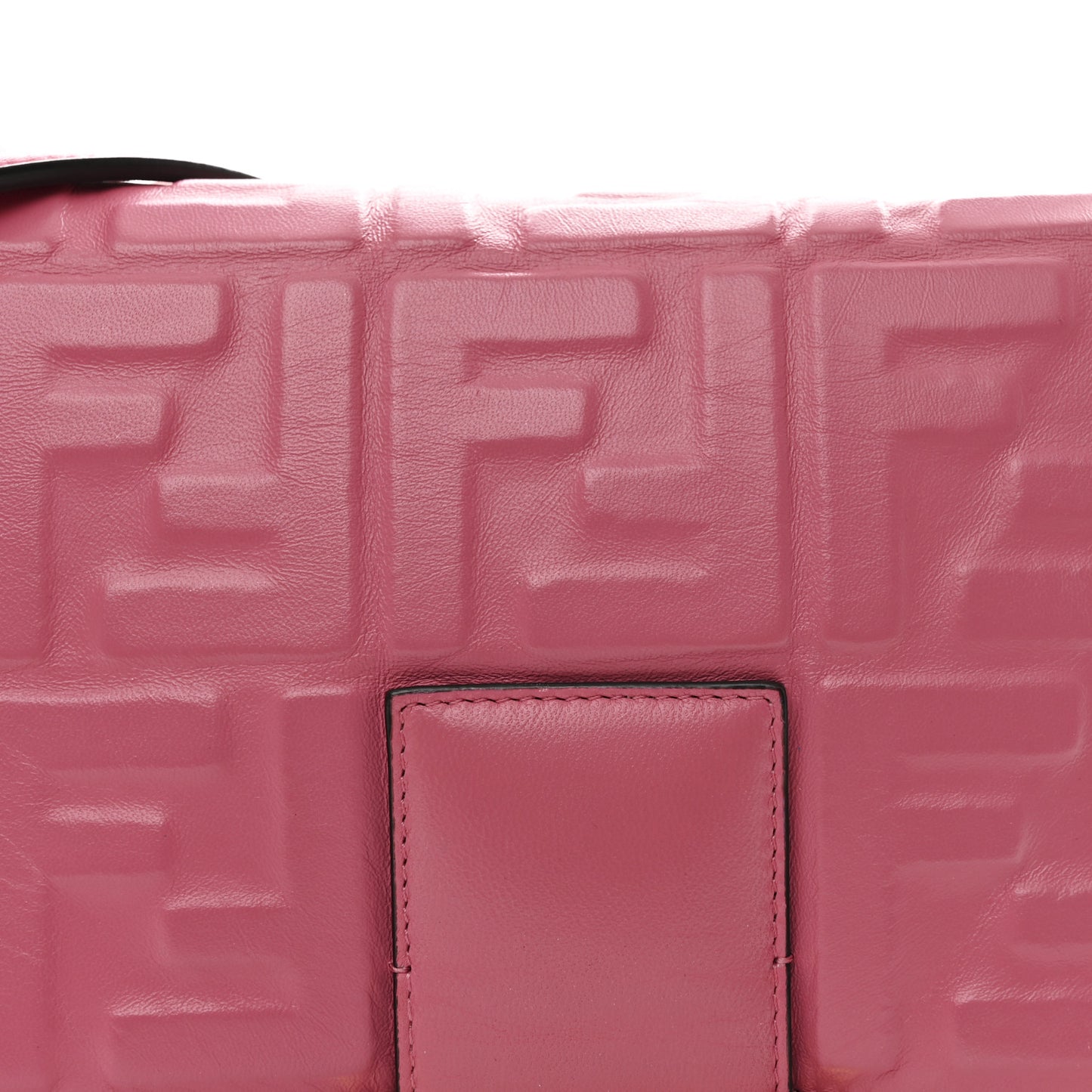 Nappa FF 1974 Embossed Large Baguette Rosa Fluo