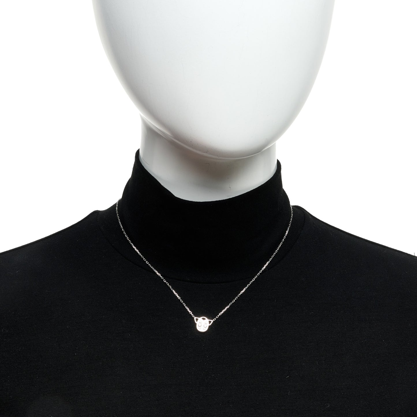 18K White Gold Diamond Scarab Necklace