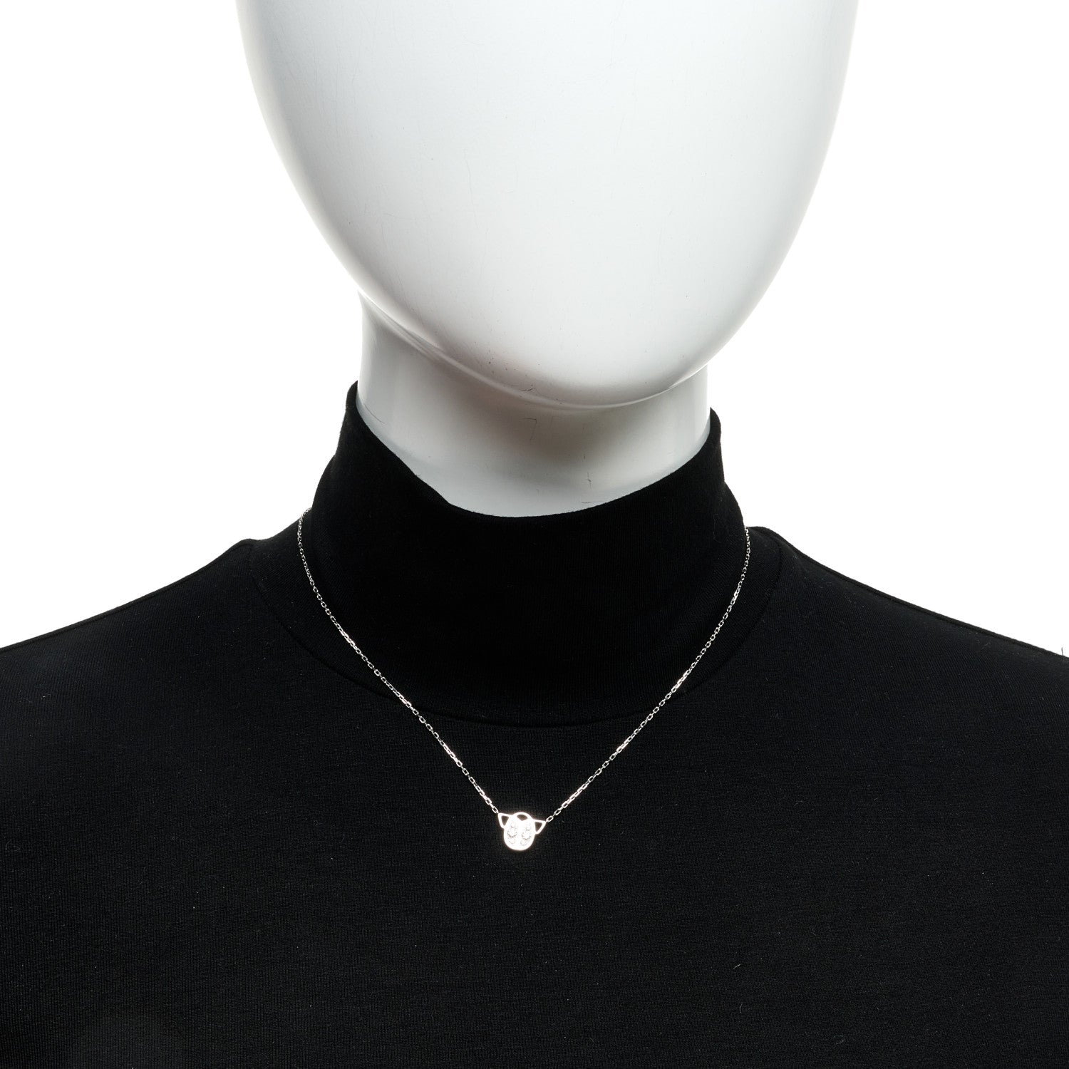 Cartier 18K White Gold Diamond Scarab Necklace 5 of 5