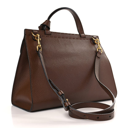Gucci Calfskin Small GG Marmont Top Handle Bag Brown 3 of 9