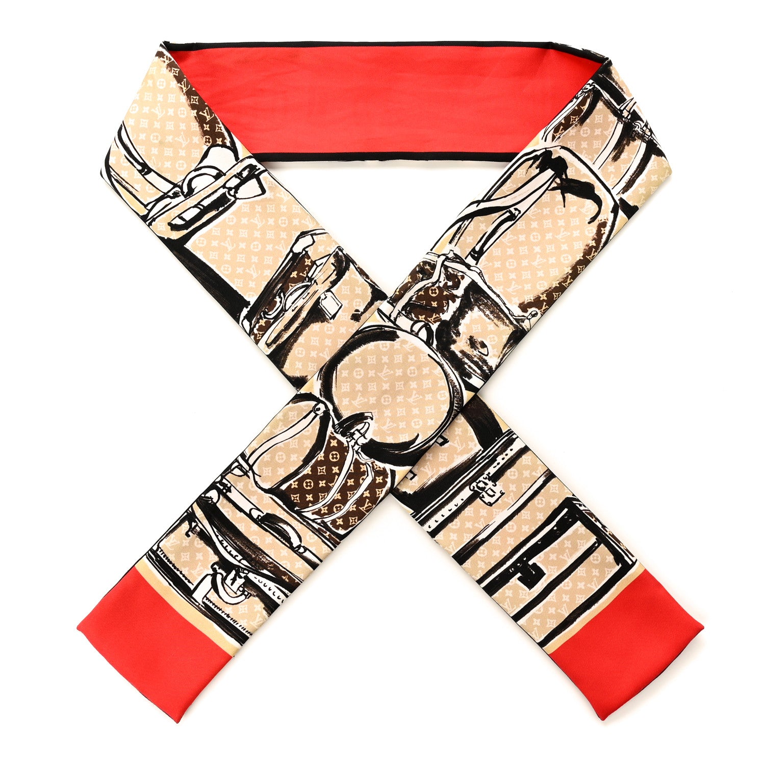 Louis Vuitton Silk Monogram Trunks Bandeau Brown 1 of 4