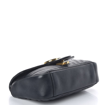 Gucci Calfskin Matelasse Mini GG Marmont Shoulder Bag Black 4 of 15