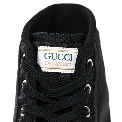 Gucci Econyl Nylon Web Monogram Off The Grid Womens 1977 Tennis High Top Sneakers 39.5 Black 8 of 15