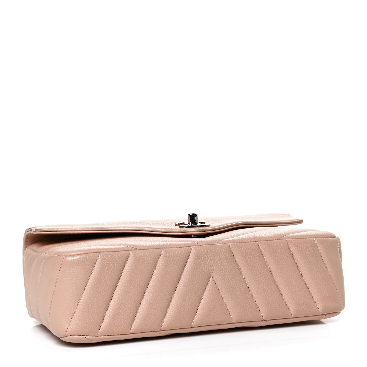 Chanel Caviar Chevron Quilted Single Flap Light Pink 4 of 14
