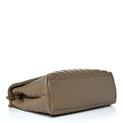 Saint Laurent Calfskin Y Quilted Monogram Medium Loulou Chain Satchel Dark Latte 4 of 16