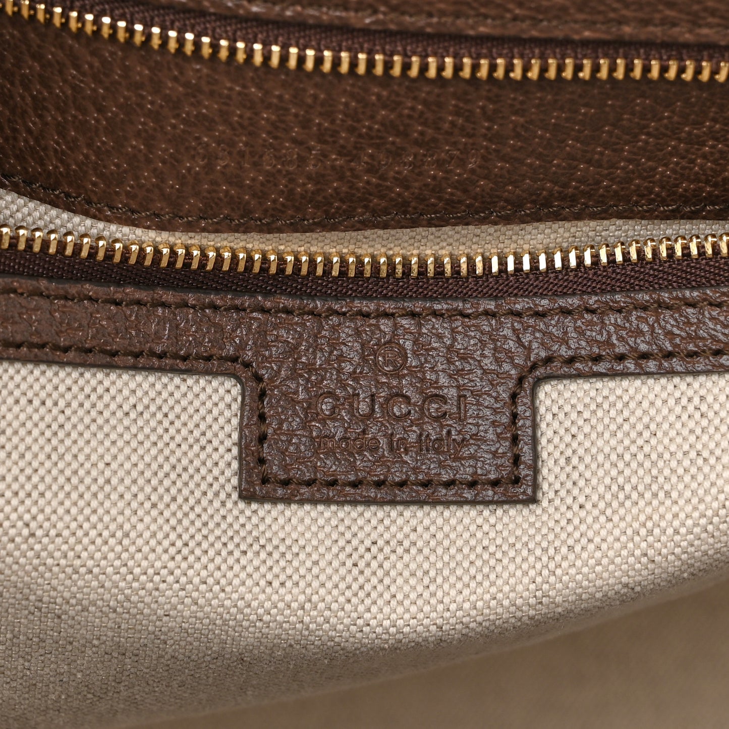 Monogram Jumbo GG Textured Dollar Calfskin Web Medium Ophidia Shopping Tote Camel Ebony
