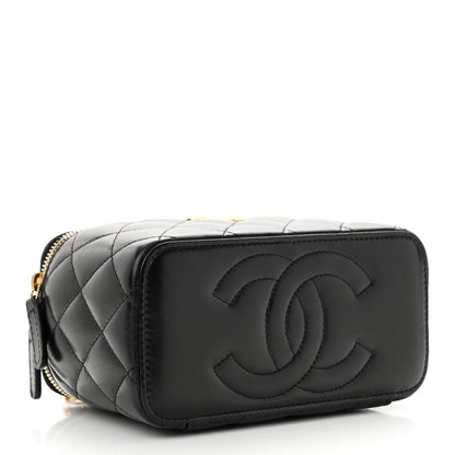 Chanel Lambskin Quilted Small CC Dynasty Vanity Case With Chain Black 4 of 11