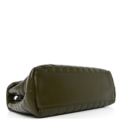 Saint Laurent Calfskin Y Quilted Monogram Medium Loulou Chain Satchel Military Olive 4 of 10