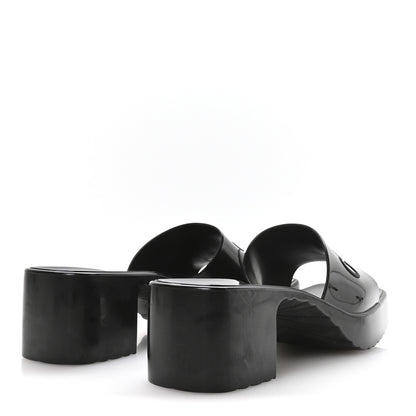 Gucci Rubber Gucci Logo Womens Platform 20/60mm Slide Sandals 37 Black 5 of 9