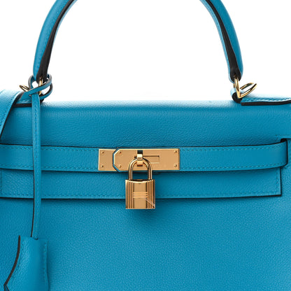 Hermes Evercolor Kelly Retourne 28 Bleu Zanzibar 8 of 10