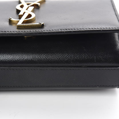 Saint Laurent Grain De Poudre Small Monogram Kate Satchel Black 17 of 18