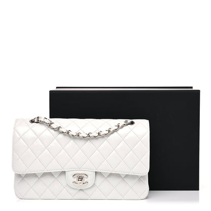 Chanel Iridescent Crumpled Calfskin Quilted Medium Double Flap White 10 of 10