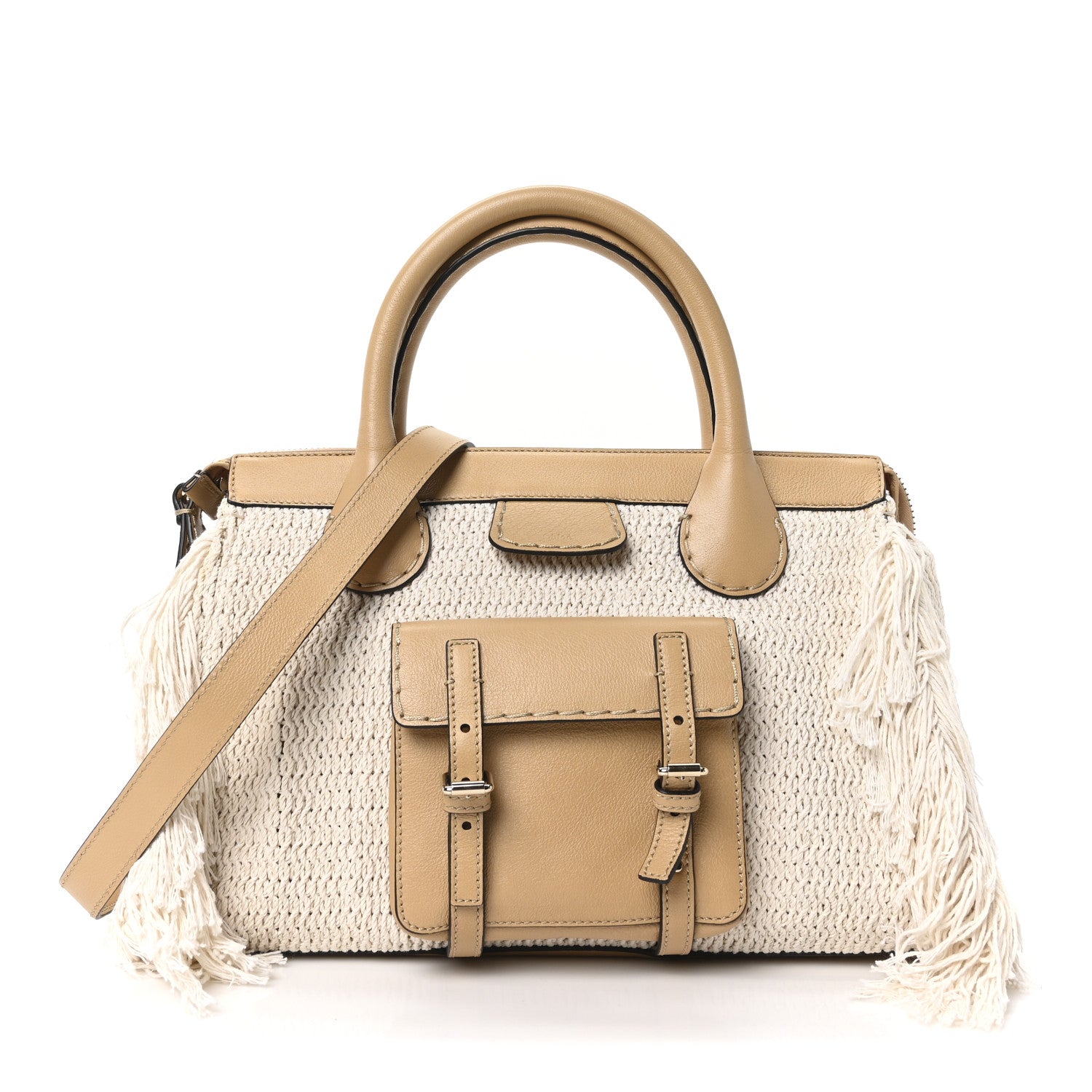 Chloe Cotton Calfskin Medium Edith Day Bag Soft Tan 1 of 9